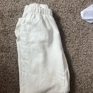 white rosa sweatpants